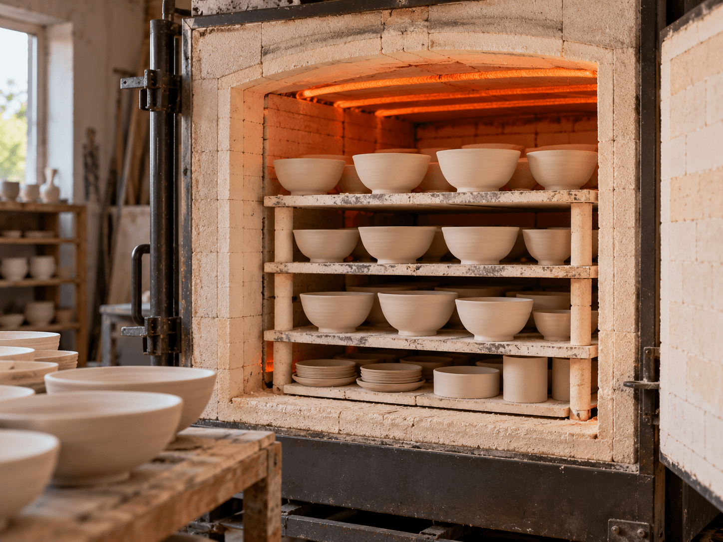 Cuisson de dégourdi en grès
