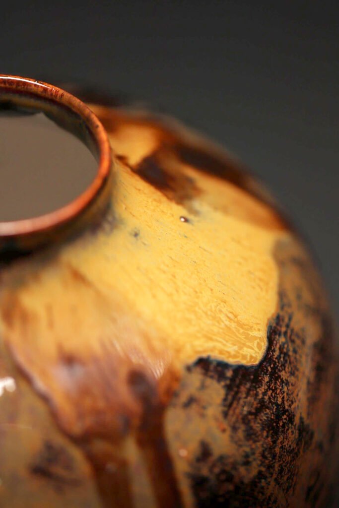Vase shinpuru œil de tigre — œuvre en céramique de Cécile Charroy